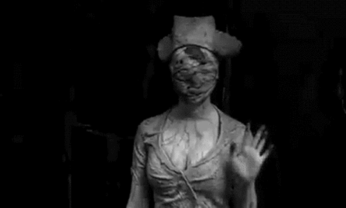 Гиф: Silent Hill Медсестра зомби страшная