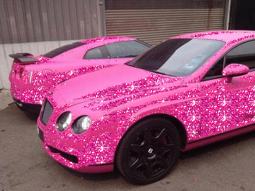 Гиф: Розовые авто