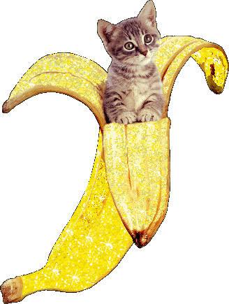 Гиф: Котенок из банана